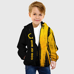 Куртка с капюшоном детская God of War - gold gradient: по-вертикали, цвет: 3D-черный — фото 2