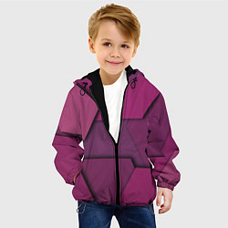 Куртка с капюшоном детская Геометрические фигуры в движении, цвет: 3D-черный — фото 2