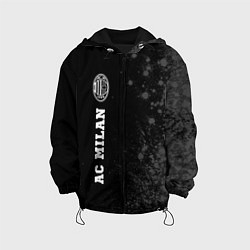 Куртка с капюшоном детская AC Milan sport на темном фоне: по-вертикали, цвет: 3D-черный