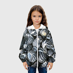 Куртка с капюшоном детская Паттерн из океанских ракушек, цвет: 3D-белый — фото 2