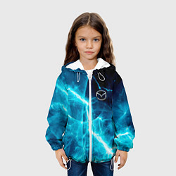 Куртка с капюшоном детская Mazda - молнии, цвет: 3D-белый — фото 2
