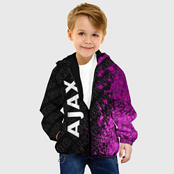 Куртка с капюшоном детская Ajax pro football: по-вертикали, цвет: 3D-черный — фото 2