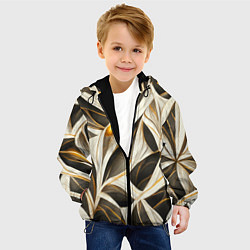 Куртка с капюшоном детская Элегантная абстракция, цвет: 3D-черный — фото 2