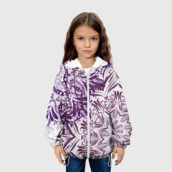 Куртка с капюшоном детская Фиолетовые мандалы, цвет: 3D-белый — фото 2