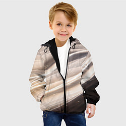 Куртка с капюшоном детская Абстрактные волны и огни бесконечности, цвет: 3D-черный — фото 2