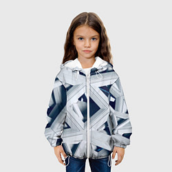 Куртка с капюшоном детская Абстрактное множество металлический пластин, цвет: 3D-белый — фото 2