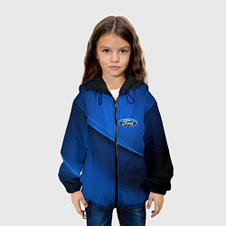 Куртка с капюшоном детская Ford - синяя абстракция, цвет: 3D-черный — фото 2