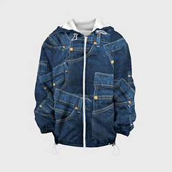 Куртка с капюшоном детская Джинсовка jeans, цвет: 3D-белый