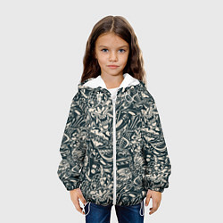 Куртка с капюшоном детская Винтажные flash tatoo, цвет: 3D-белый — фото 2