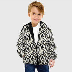 Куртка с капюшоном детская Тигровый полосатый узор-черные, бежевые полосы на, цвет: 3D-черный — фото 2