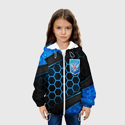 Куртка с капюшоном детская Объемные соты - герб России, цвет: 3D-белый — фото 2
