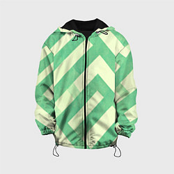 Куртка с капюшоном детская Зеленые геометрические узоры, цвет: 3D-черный
