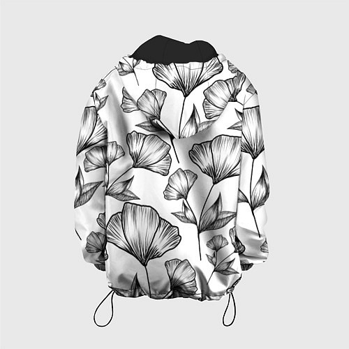 Детская куртка Графичные цветы на белом фоне / 3D-Черный – фото 2