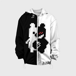 Куртка с капюшоном детская Monokuma pixel, цвет: 3D-белый