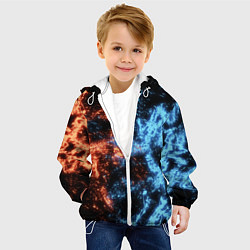 Куртка с капюшоном детская Fire and Water Огонь и вода, цвет: 3D-белый — фото 2