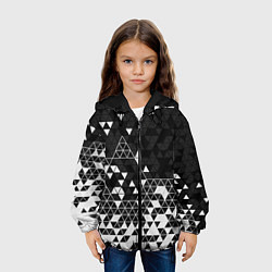 Куртка с капюшоном детская Геометрические грани, цвет: 3D-черный — фото 2