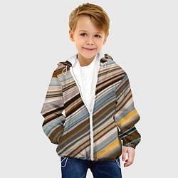 Куртка с капюшоном детская Colored wavy lines, цвет: 3D-белый — фото 2