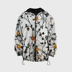 Куртка с капюшоном детская Каменные цветы, цвет: 3D-черный