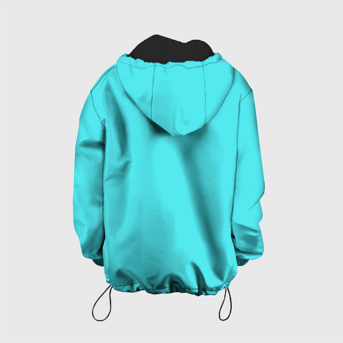 Детская куртка Голубой неоновый геометрический узор / 3D-Черный – фото 2