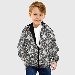 Куртка с капюшоном детская Череп в капюшоне, цвет: 3D-черный — фото 2