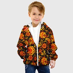 Куртка с капюшоном детская Хохлома роспись, цвет: 3D-белый — фото 2