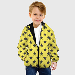 Куртка с капюшоном детская Звездный фон желтый, цвет: 3D-черный — фото 2