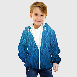 Куртка с капюшоном детская Волновой паттерн, цвет: 3D-белый — фото 2