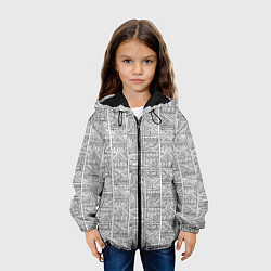 Куртка с капюшоном детская Орнамент треугольник, цвет: 3D-черный — фото 2