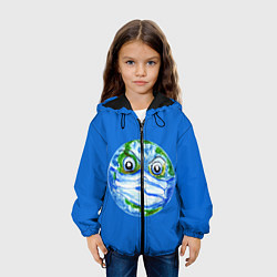 Куртка с капюшоном детская Злая планета Земля в маске, цвет: 3D-черный — фото 2