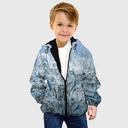 Куртка с капюшоном детская Ледяные горы со снегом, цвет: 3D-черный — фото 2
