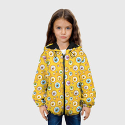 Куртка с капюшоном детская Глаза круглые разноцветные, цвет: 3D-черный — фото 2