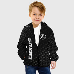 Куртка с капюшоном детская Lexus карбоновый фон, цвет: 3D-черный — фото 2