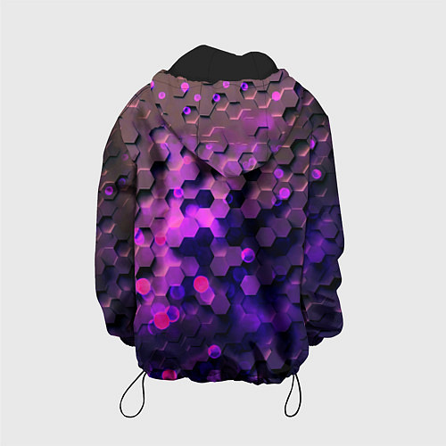 Детская куртка Плиты фиолетовый неон / 3D-Черный – фото 2