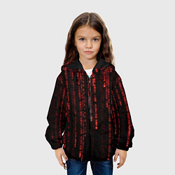 Куртка с капюшоном детская Программные иероглифы, цвет: 3D-черный — фото 2