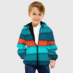 Куртка с капюшоном детская Геометрические непараллельные пластины, цвет: 3D-черный — фото 2