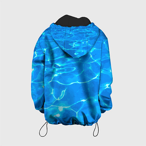 Детская куртка Абстрактные волны бассейна - текстура / 3D-Черный – фото 2
