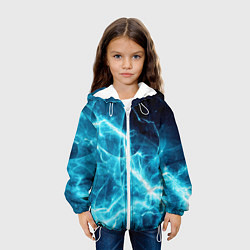 Куртка с капюшоном детская Голубая облачность, цвет: 3D-белый — фото 2