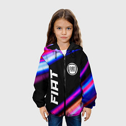 Куртка с капюшоном детская Fiat speed lights, цвет: 3D-черный — фото 2