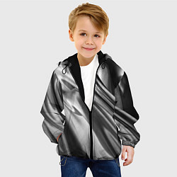 Куртка с капюшоном детская Объёмный сатин - текстура, цвет: 3D-черный — фото 2