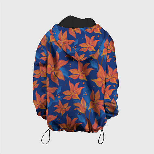 Детская куртка Осенние абстрактные цветы / 3D-Черный – фото 2