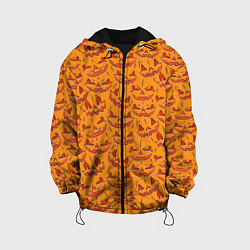 Куртка с капюшоном детская Halloween Pumpkin Pattern, цвет: 3D-черный