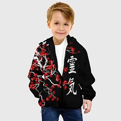 Куртка с капюшоном детская Сакура в цвету, цвет: 3D-черный — фото 2