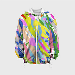 Куртка с капюшоном детская Краски лета абстракция, цвет: 3D-белый