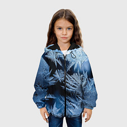 Куртка с капюшоном детская Морозный узор на стекле, цвет: 3D-черный — фото 2