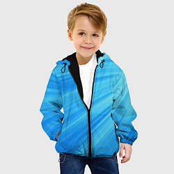 Куртка с капюшоном детская Бирюзовые солнечные лучи, цвет: 3D-черный — фото 2