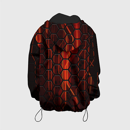Детская куртка Соты на красном фоне / 3D-Черный – фото 2
