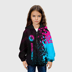 Куртка с капюшоном детская Yamaha - neon gradient: по-вертикали, цвет: 3D-черный — фото 2
