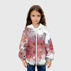Куртка с капюшоном детская Нежно розовая сакура, цвет: 3D-белый — фото 2