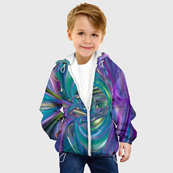 Куртка с капюшоном детская Плазма фон, цвет: 3D-белый — фото 2