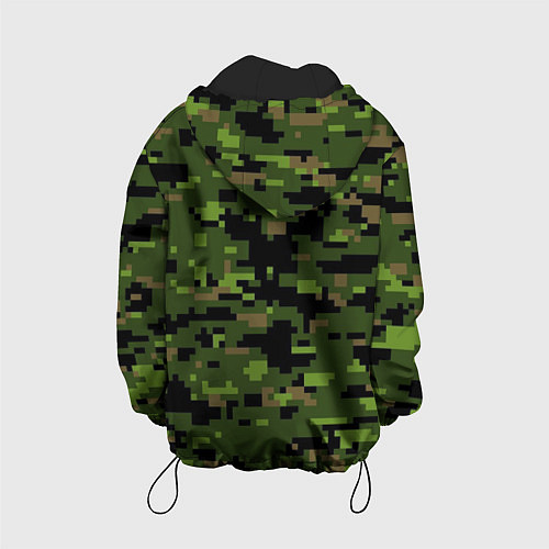 Детская куртка Камуфляж лесной пиксель / 3D-Черный – фото 2